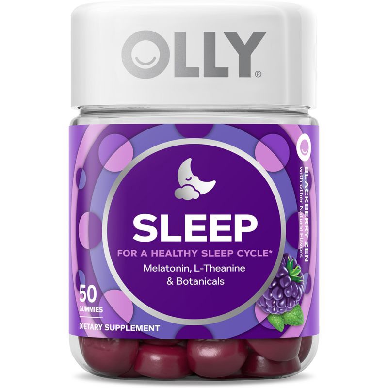 slide 1 of 8, OLLY 3mg Melatonin Sleep Gummies - Blackberry Zen - 50ct, 3mg, 50 ct