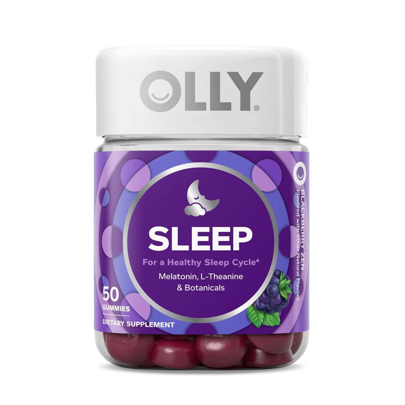 slide 1 of 9, OLLY 3mg Melatonin Sleep Gummies - Blackberry Zen - 50ct, 3mg, 50 ct