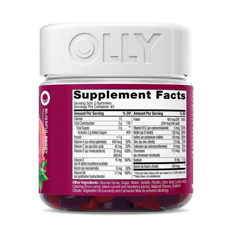 slide 6 of 9, OLLY Women's Multivitamin Gummies - Berry - 90ct, 90 ct