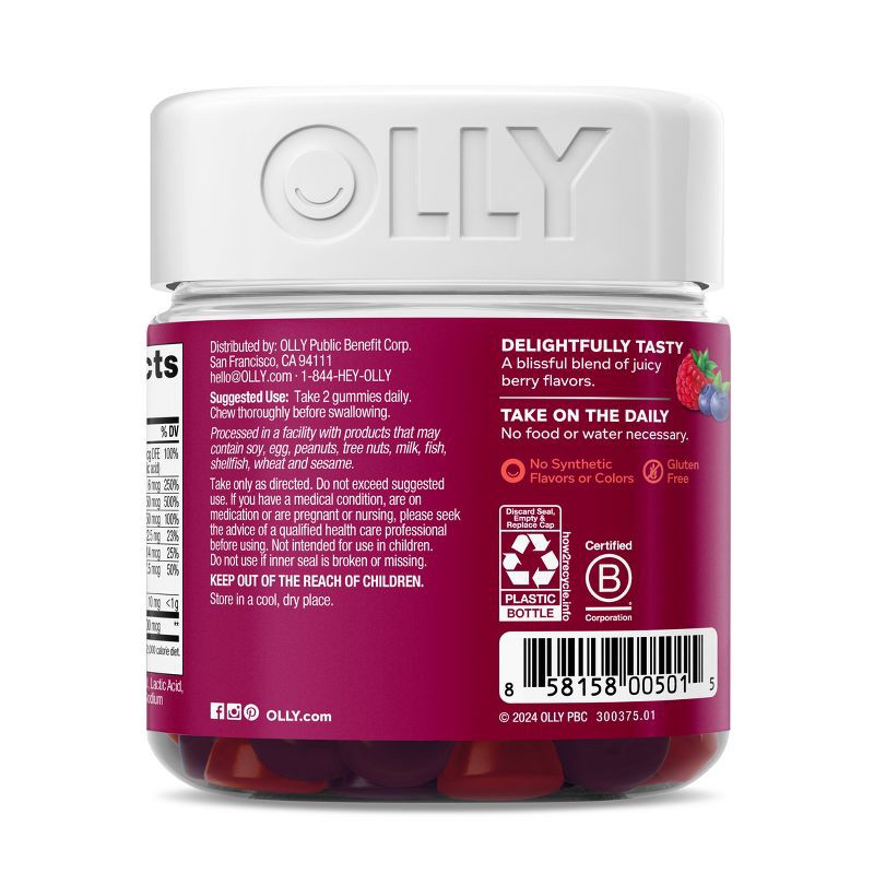 slide 8 of 9, OLLY Women's Multivitamin Gummies - Berry - 90ct, 90 ct