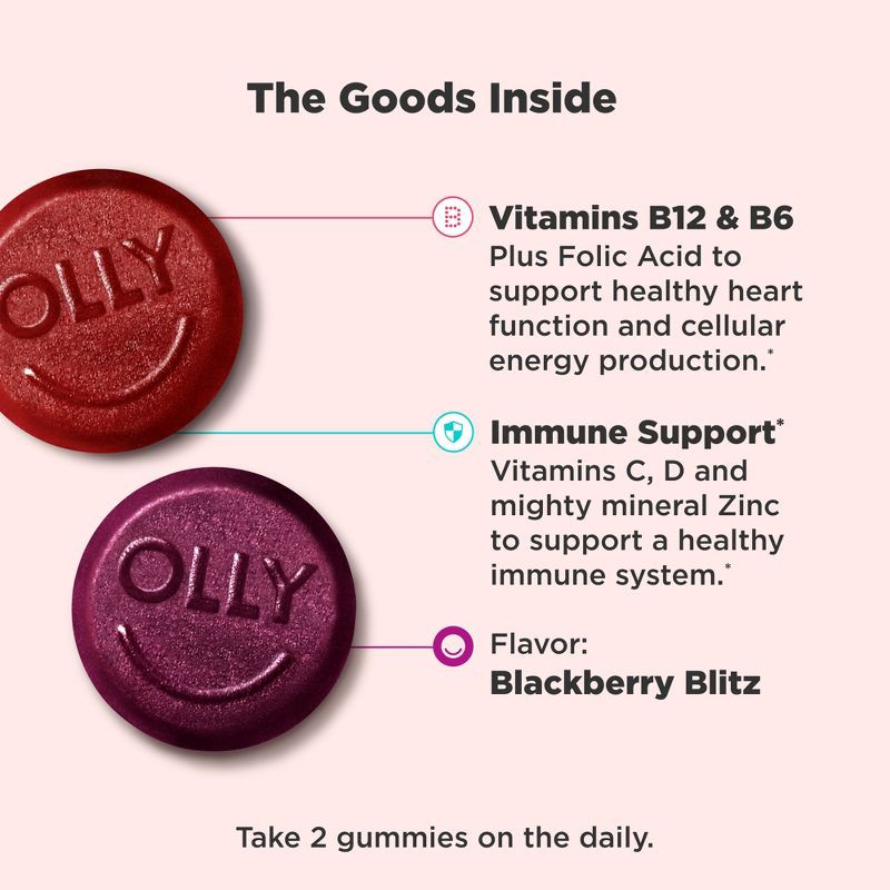 slide 3 of 9, OLLY Men's Multivitamin Gummy - Blackberry Blitz - 90ct, 90 ct