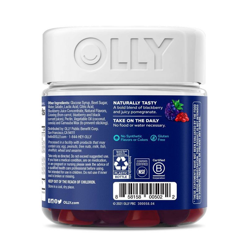 slide 4 of 6, OLLY Men's Multivitamin Gummy - Blackberry Blitz - 90ct, 90 ct