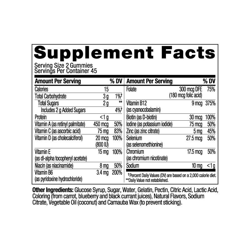 slide 7 of 10, OLLY Men's Multivitamin Gummy - Blackberry Blitz - 90ct, 90 ct