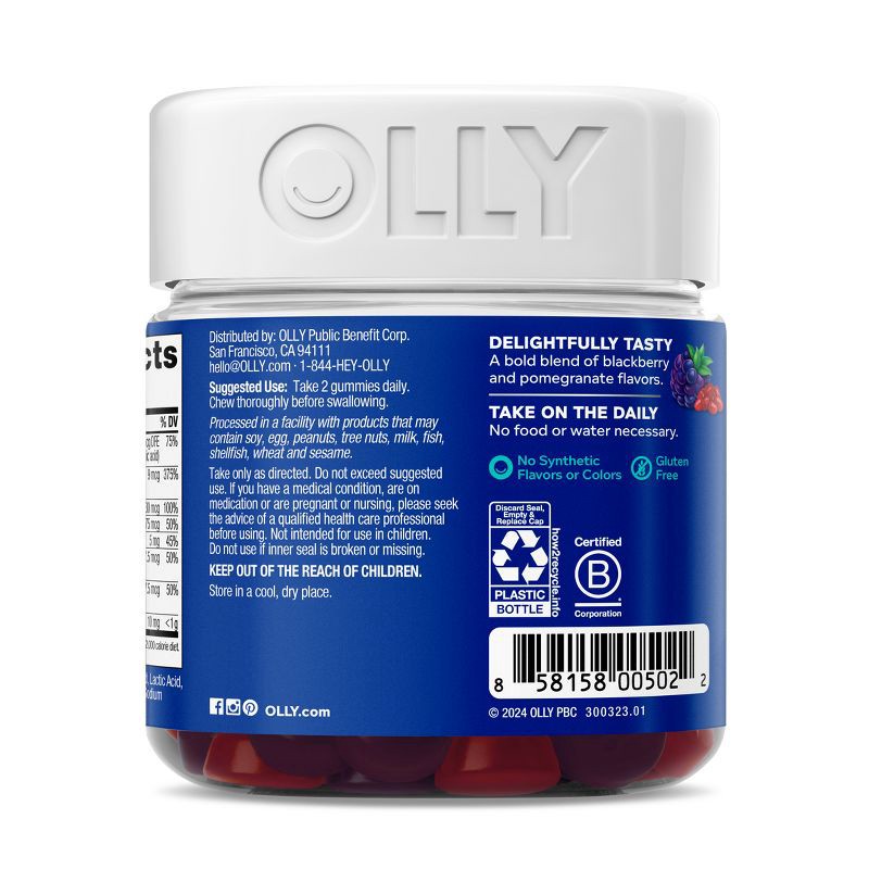 slide 8 of 10, OLLY Men's Multivitamin Gummy - Blackberry Blitz - 90ct, 90 ct