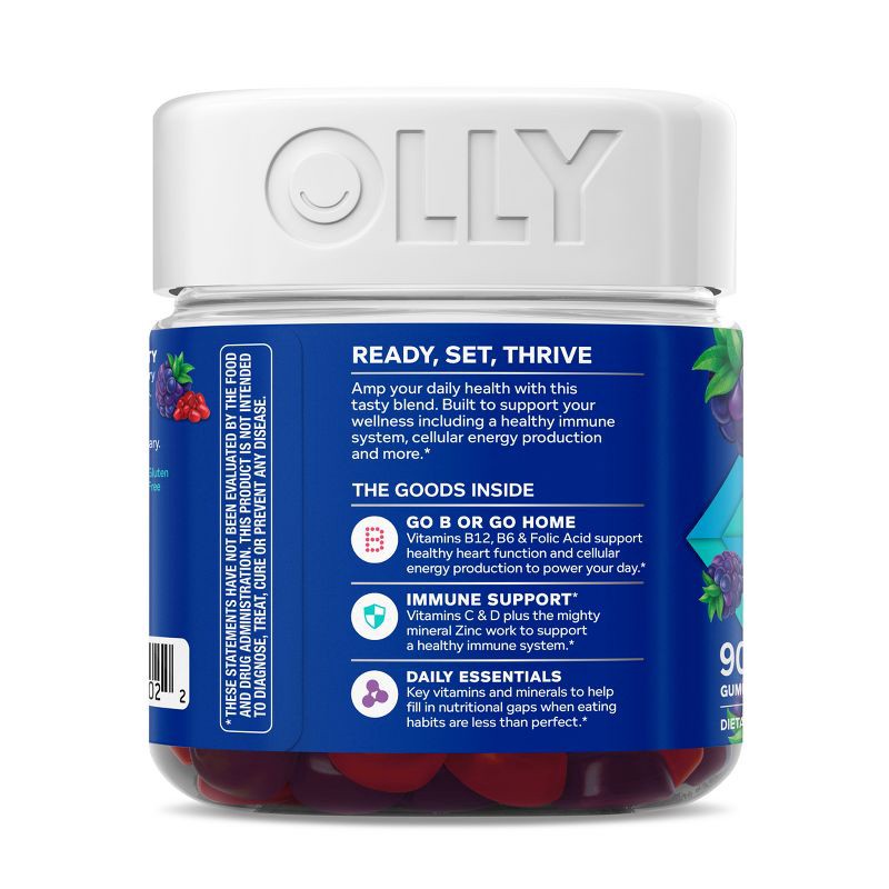 slide 9 of 10, OLLY Men's Multivitamin Gummy - Blackberry Blitz - 90ct, 90 ct