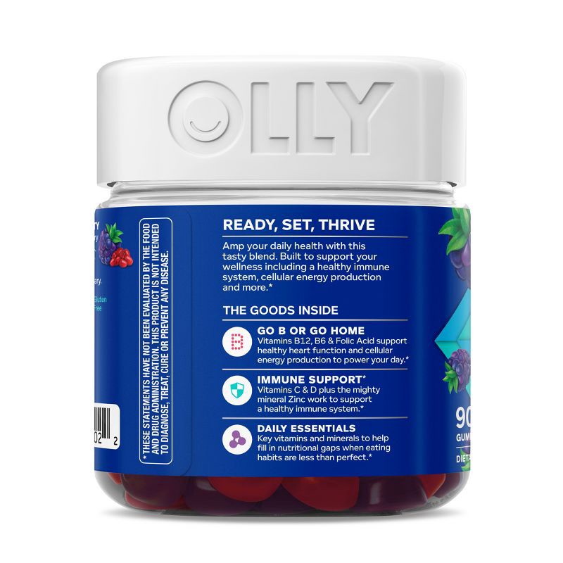 slide 9 of 9, OLLY Men's Multivitamin Gummy - Blackberry Blitz - 90ct, 90 ct