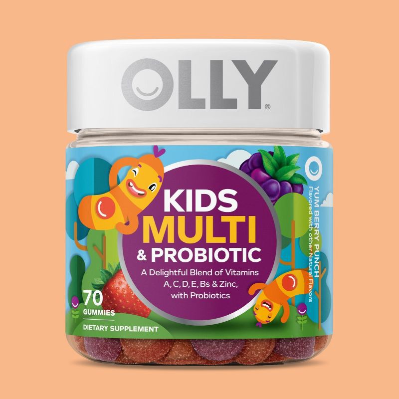 slide 2 of 9, OLLY Kids' Multivitamin + Probiotic Gummies - Berry Punch - 70ct, 70 ct