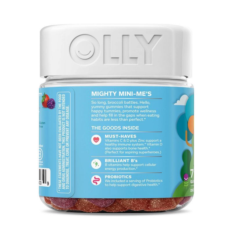 slide 5 of 9, OLLY Kids' Multivitamin + Probiotic Gummies - Berry Punch - 70ct, 70 ct