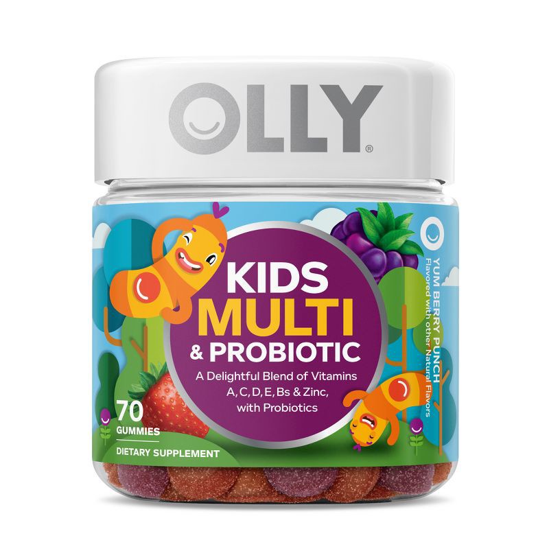 slide 8 of 9, OLLY Kids' Multivitamin + Probiotic Gummies - Berry Punch - 70ct, 70 ct