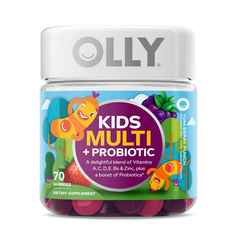 slide 1 of 7, OLLY Kids' Multivitamin + Probiotic Gummies - Berry Punch - 70ct, 70 ct