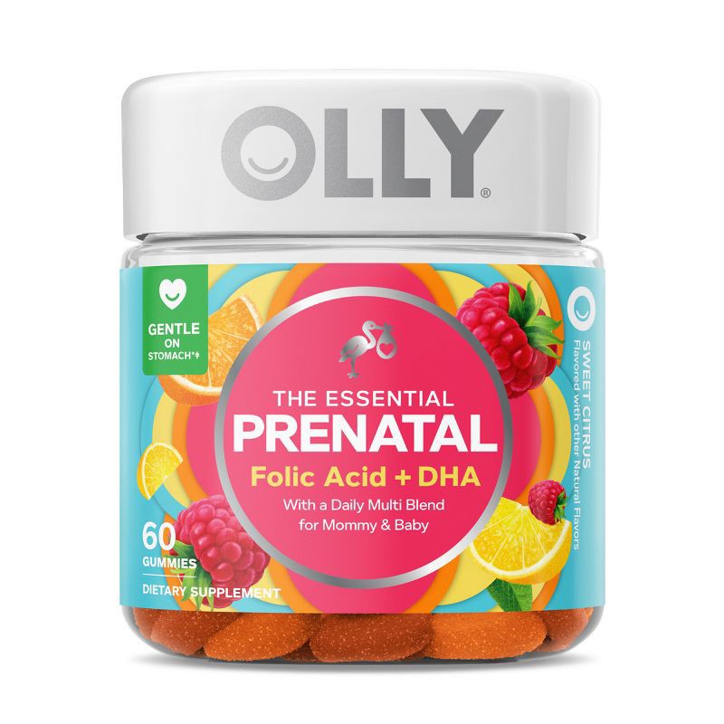 slide 1 of 9, OLLY Essential Prenatal Multivitamin Gummies - Sweet Citrus - 60ct, 60 ct