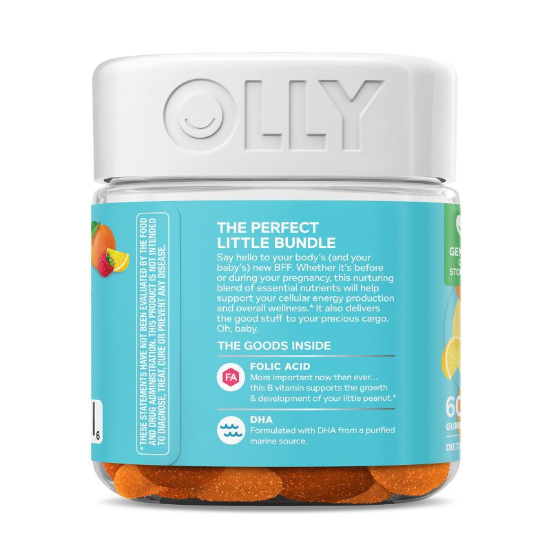 slide 9 of 10, OLLY Essential Prenatal Multivitamin Gummies - Sweet Citrus - 60ct, 60 ct