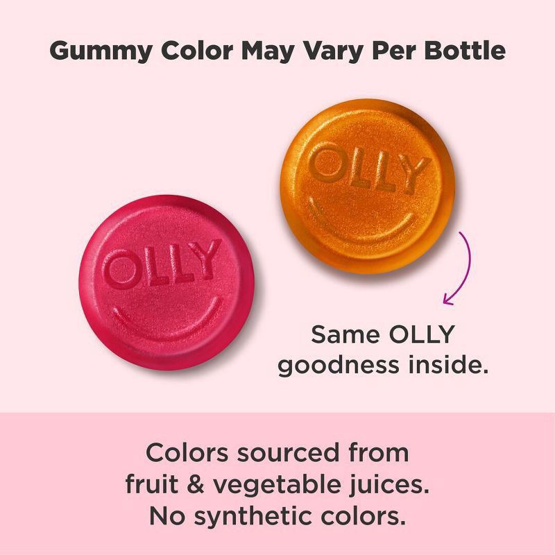slide 2 of 7, OLLY Undeniable Beauty Multivitamin Gummies for Hair Skin & Nails with Biotin, Keratin, Vitamins C & E - Grapefruit Glam - 60ct, 60 ct