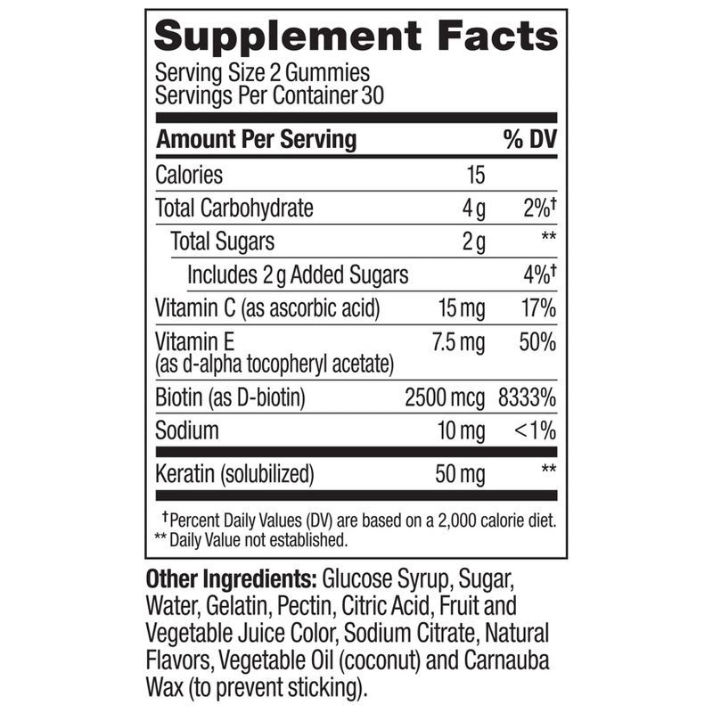 slide 6 of 10, OLLY Undeniable Beauty Multivitamin Gummies for Hair Skin & Nails with Biotin, Keratin, Vitamins C & E - Grapefruit Glam - 60ct, 60 ct