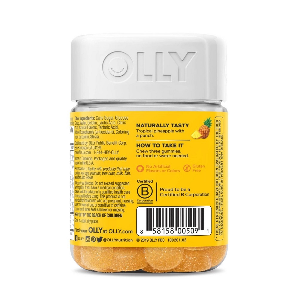 slide 4 of 5, OLLY Swift Energy Vitamin Gummies - Pineapple Punch, 30 ct