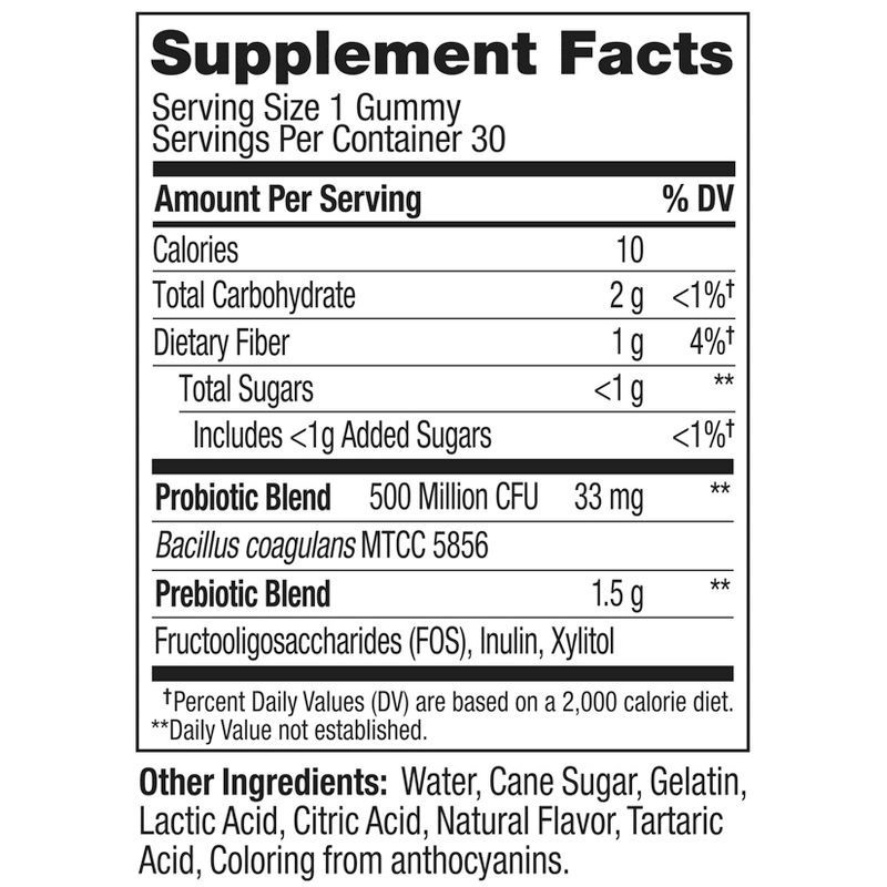 slide 4 of 9, OLLY Probiotic + Prebiotic Gummies - Peachy Peach - 30ct, 30 ct