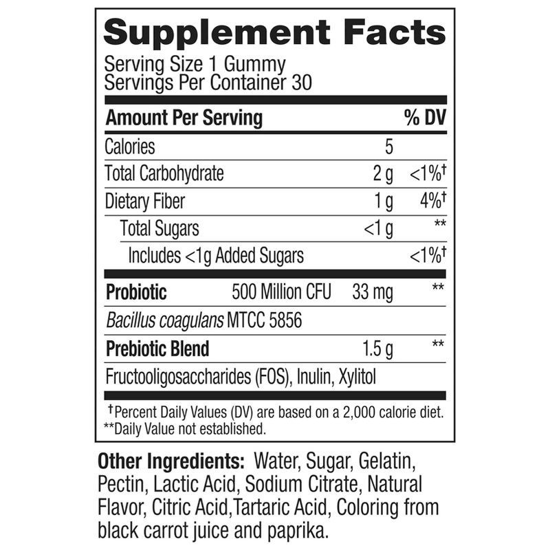 slide 4 of 7, OLLY Probiotic + Prebiotic Gummies - Peachy Peach - 30ct, 30 ct