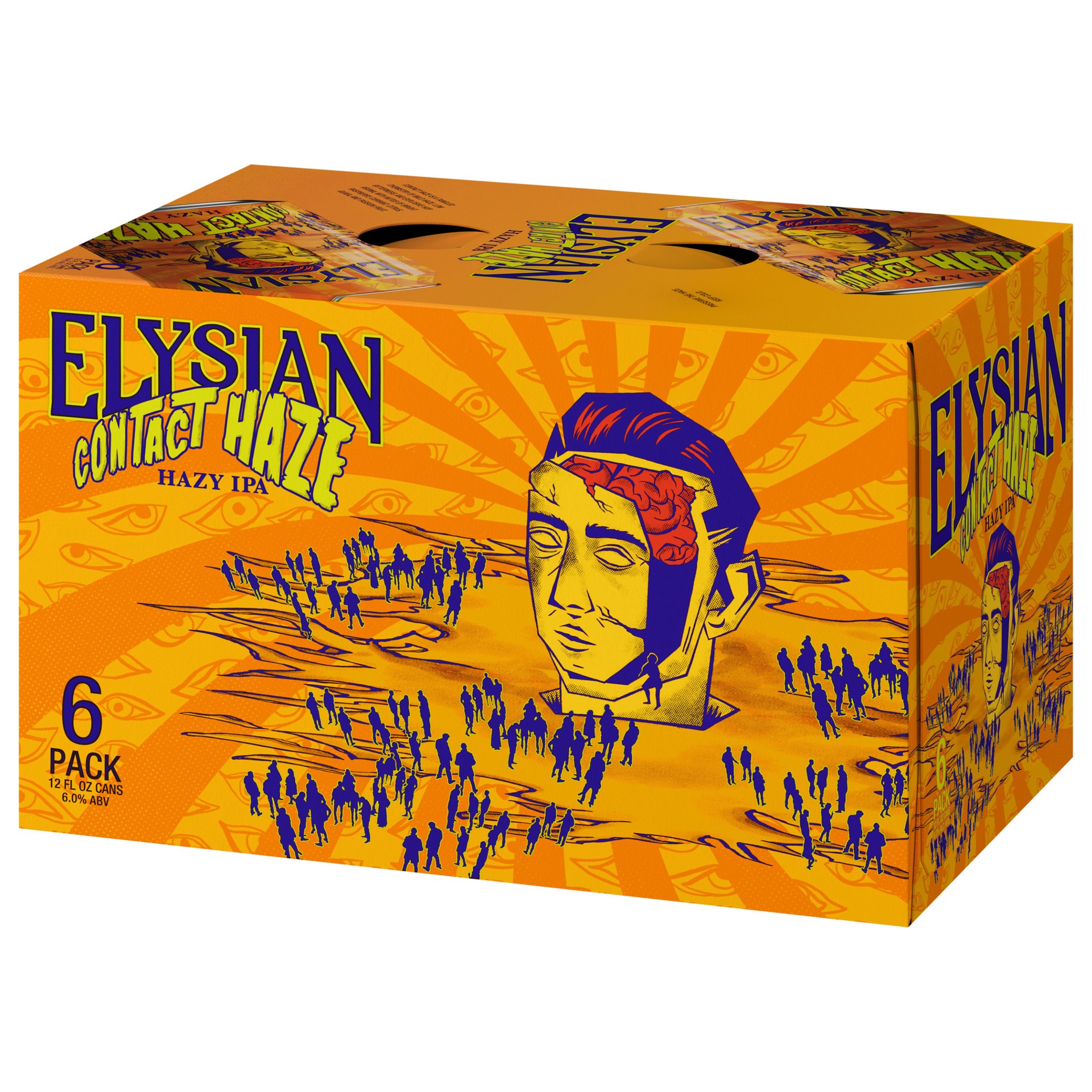 slide 1 of 21, Elysian Contact Haze Hazy IPA Craft Beer, 6 Pack Beer, 12 FL OZ Cans, 12 fl oz