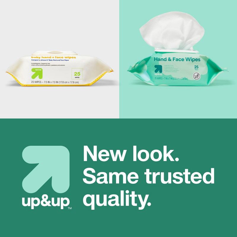 slide 5 of 5, Hand and Face Wipes - 25ct - up&up™, 25 ct