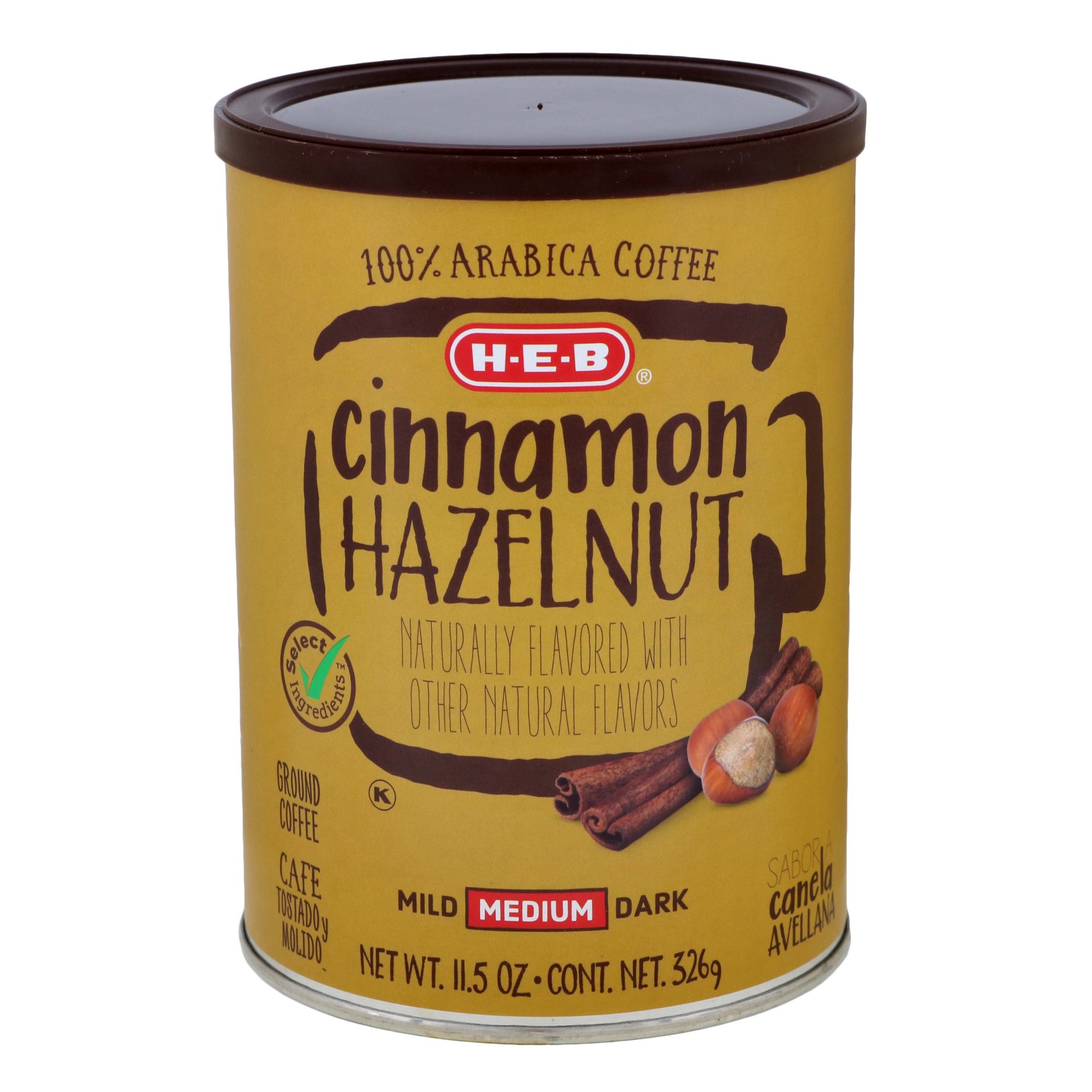 slide 1 of 1, H-E-B Cinnamon Hazelnut Medium Roast Ground Coffee, 11.5 oz