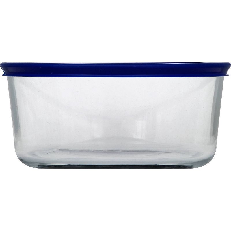 slide 2 of 2, Pyrex 7 Cup Glass Round Storage Container Blue: Microwave, Oven, Dishwasher & Freezer Safe, Includes Lid, 1 ct