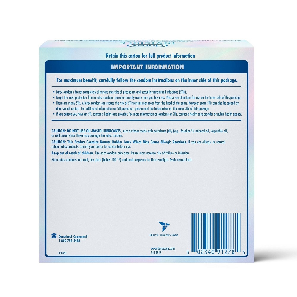 slide 2 of 6, Durex Invisible Ultra Thin & Ultra Sensitive Premium Condoms, 16 ct