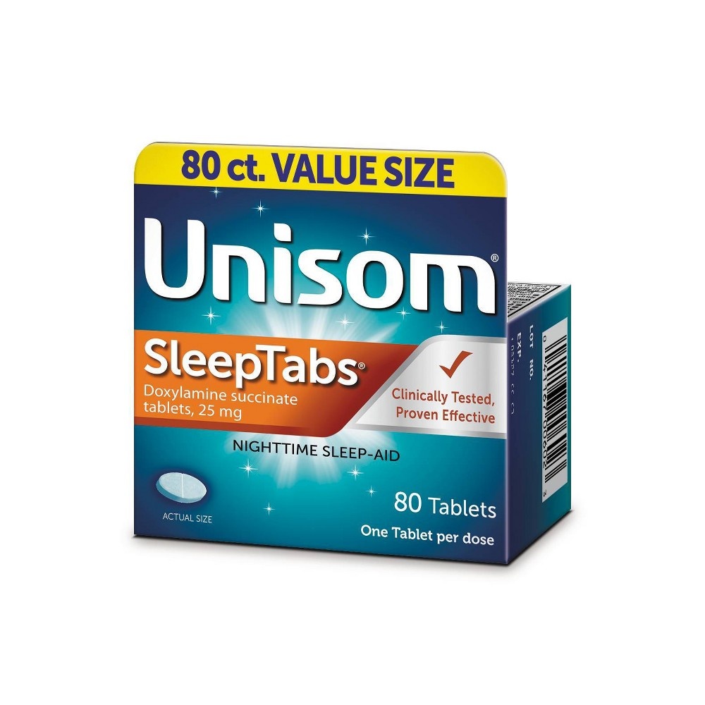 slide 3 of 3, Unisom SleepTabs Nighttime Sleep-Aid Tablets - Doxylamine Succinate - 80ct, 80 ct