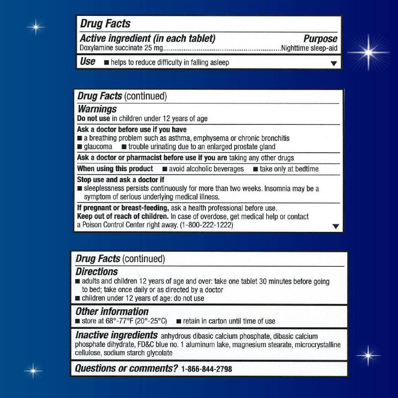 slide 7 of 7, Unisom SleepTabs Nighttime Sleep-Aid Tablets - Doxylamine Succinate - 80ct, 80 ct