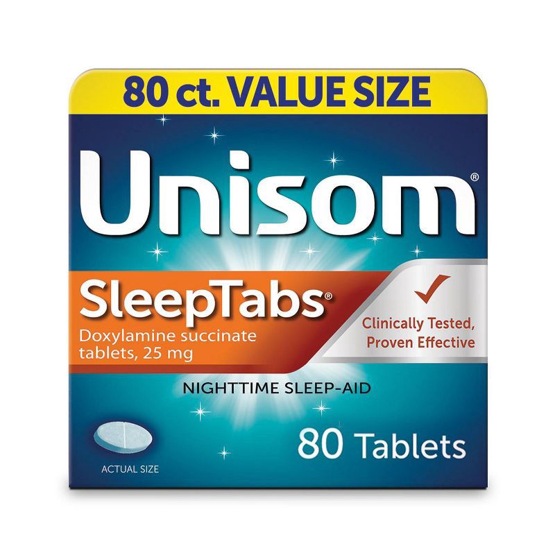 slide 1 of 8, Unisom SleepTabs Nighttime Sleep-Aid Tablets - Doxylamine Succinate - 80ct, 80 ct