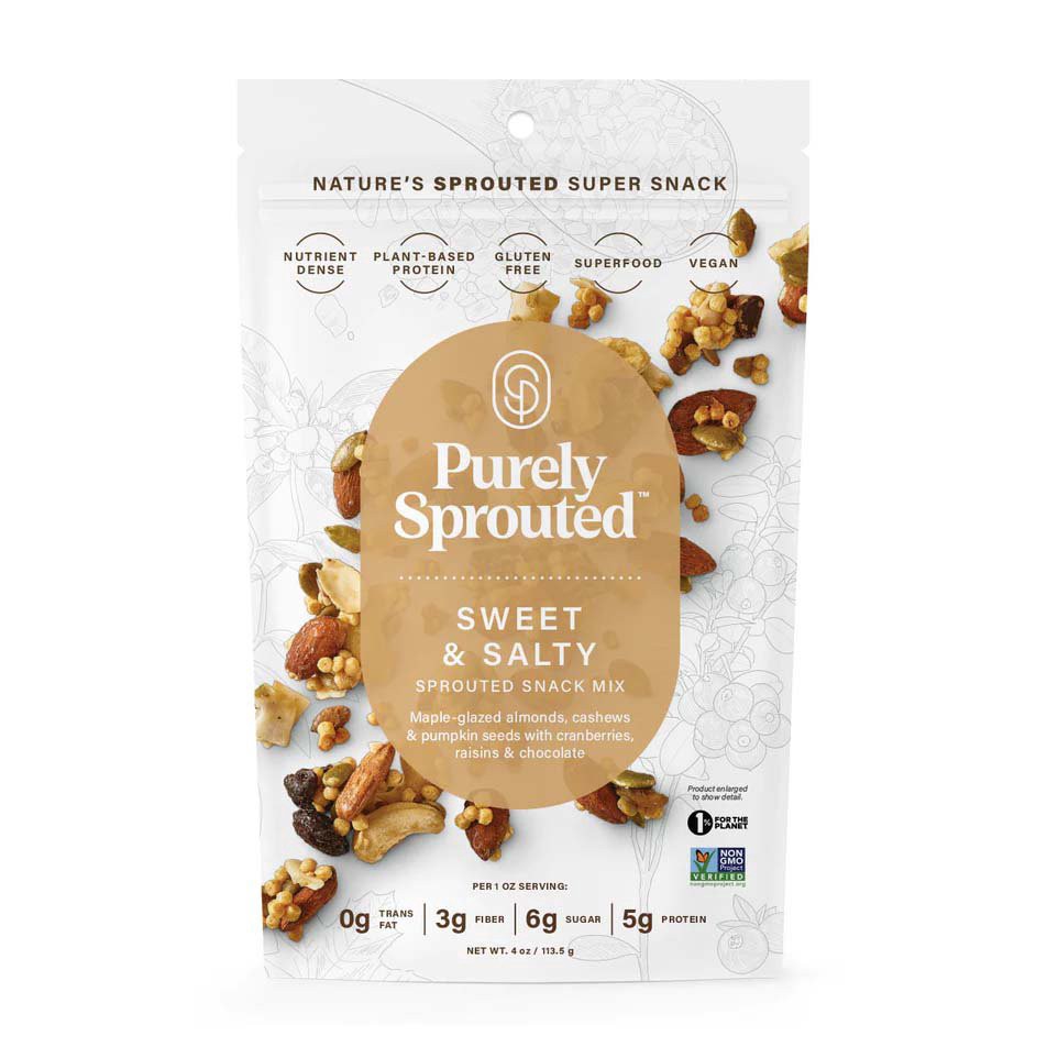 slide 1 of 1, Purely Sprouted Sprouted Sweet & Salty Snack Mix 4 oz, 4 oz