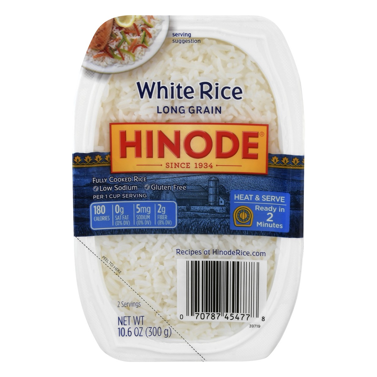 slide 1 of 10, Hinode White Rice Long Grain Heat & Serve Microwavable, 10.6 oz