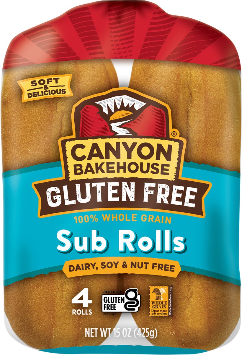 slide 5 of 8, Canyon Bakehouse Gluten Free Sub Rolls, 15 oz