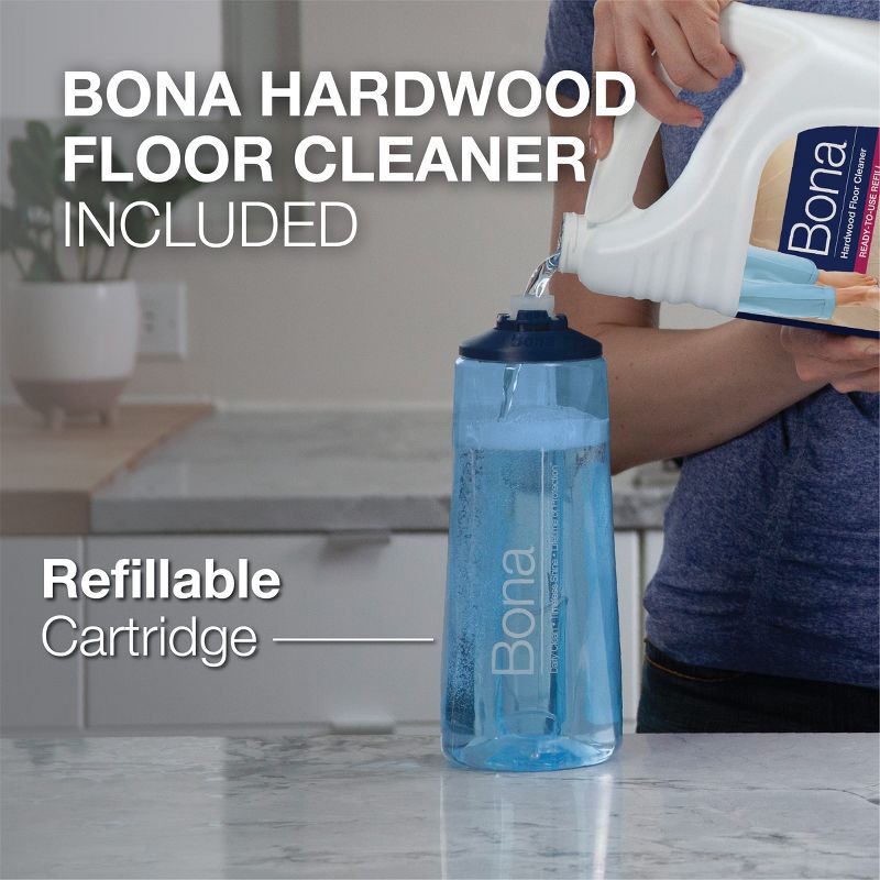 slide 5 of 13, Bona Wood Floor Mop Starter Kit - 1 Spray Mop, 1 Reusable Microfiber Mopping Pad, 1 Refillable Wood Floor Cleaner Liquid, 1 ct