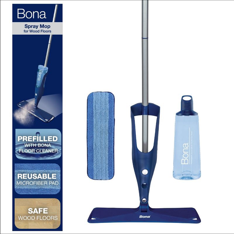 slide 1 of 13, Bona Wood Floor Mop Starter Kit - 1 Spray Mop, 1 Reusable Microfiber Mopping Pad, 1 Refillable Wood Floor Cleaner Liquid, 1 ct