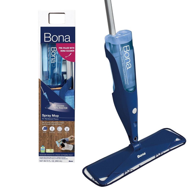 slide 1 of 10, Bona Wood Floor Mop Starter Kit - 1 Spray Mop, 1 Reusable Microfiber Mopping Pad, 1 Refillable Wood Floor Cleaner Liquid, 1 ct