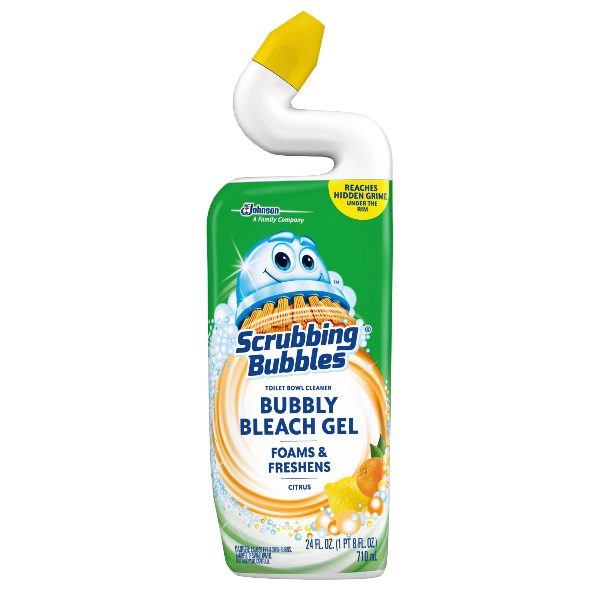 slide 1 of 5, Scrubbing Bubbles Bubbly Bleach Citrus Toilet Bowl Cleaner, 24 oz