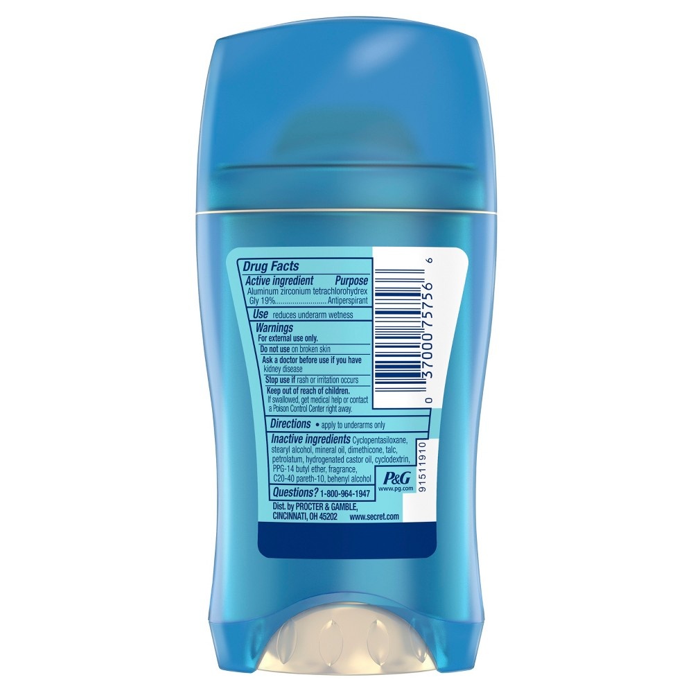 slide 4 of 4, Secret Active Cool Invisible Solid Antiperspirant and Deodorant, 2.6 oz