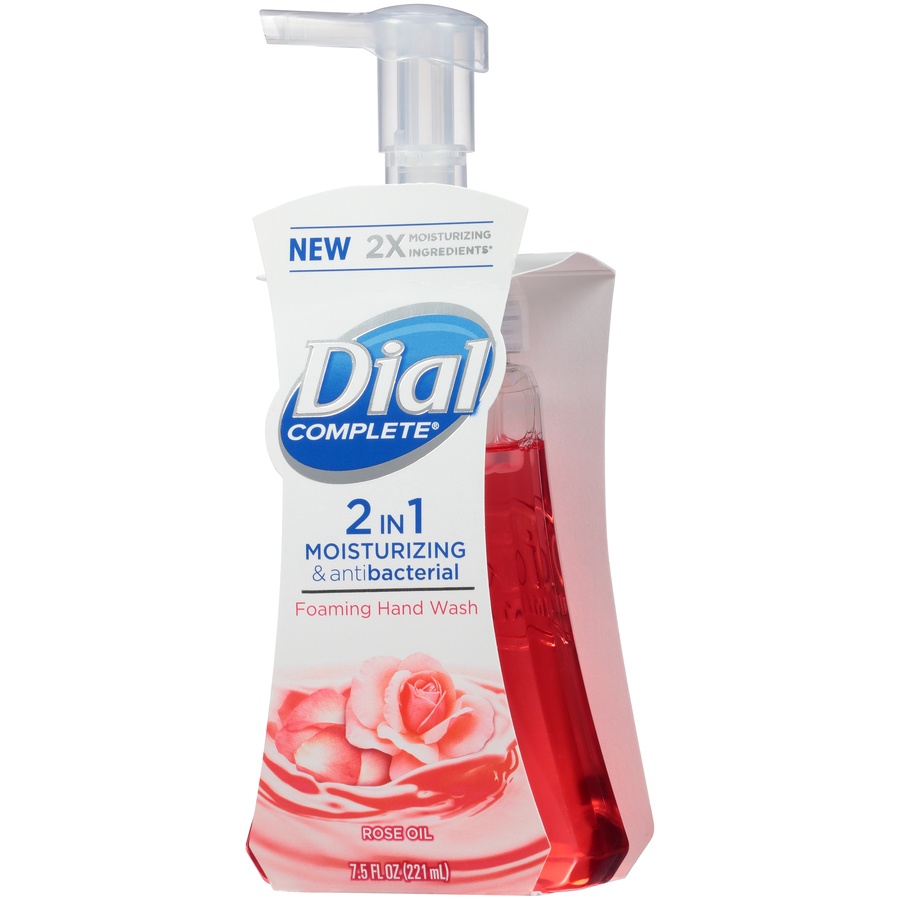 slide 3 of 7, Dial Complete 2 In 1 Moisturizing & Antibacterial Rose Oil Foaming Hand Wash, 7.5 oz