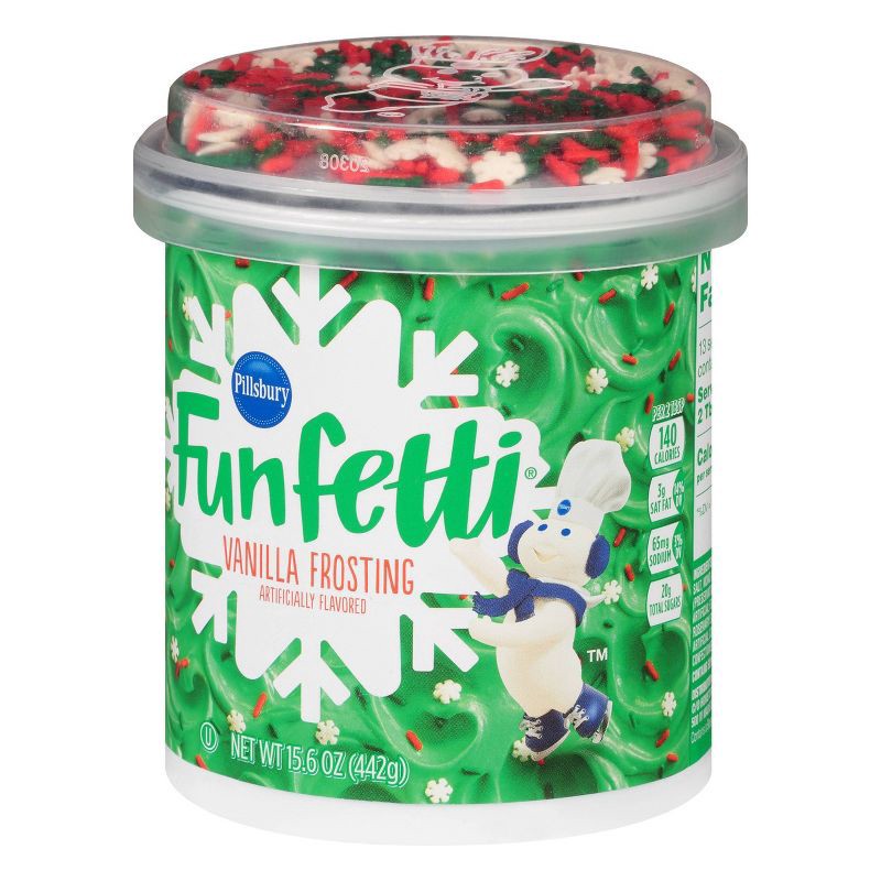 slide 4 of 8, Pillsbury Funfetti Holiday Vanilla Frosting - 15.6oz, 15.6 oz