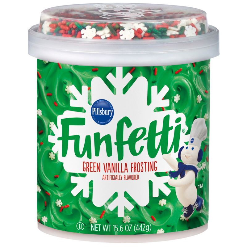 slide 1 of 9, Pillsbury Funfetti Holiday Vanilla Frosting - 15.6oz, 15.6 oz