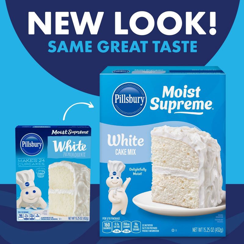 slide 2 of 10, Pillsbury Moist Supreme White Cake Mix - 15.25oz, 15.25 oz