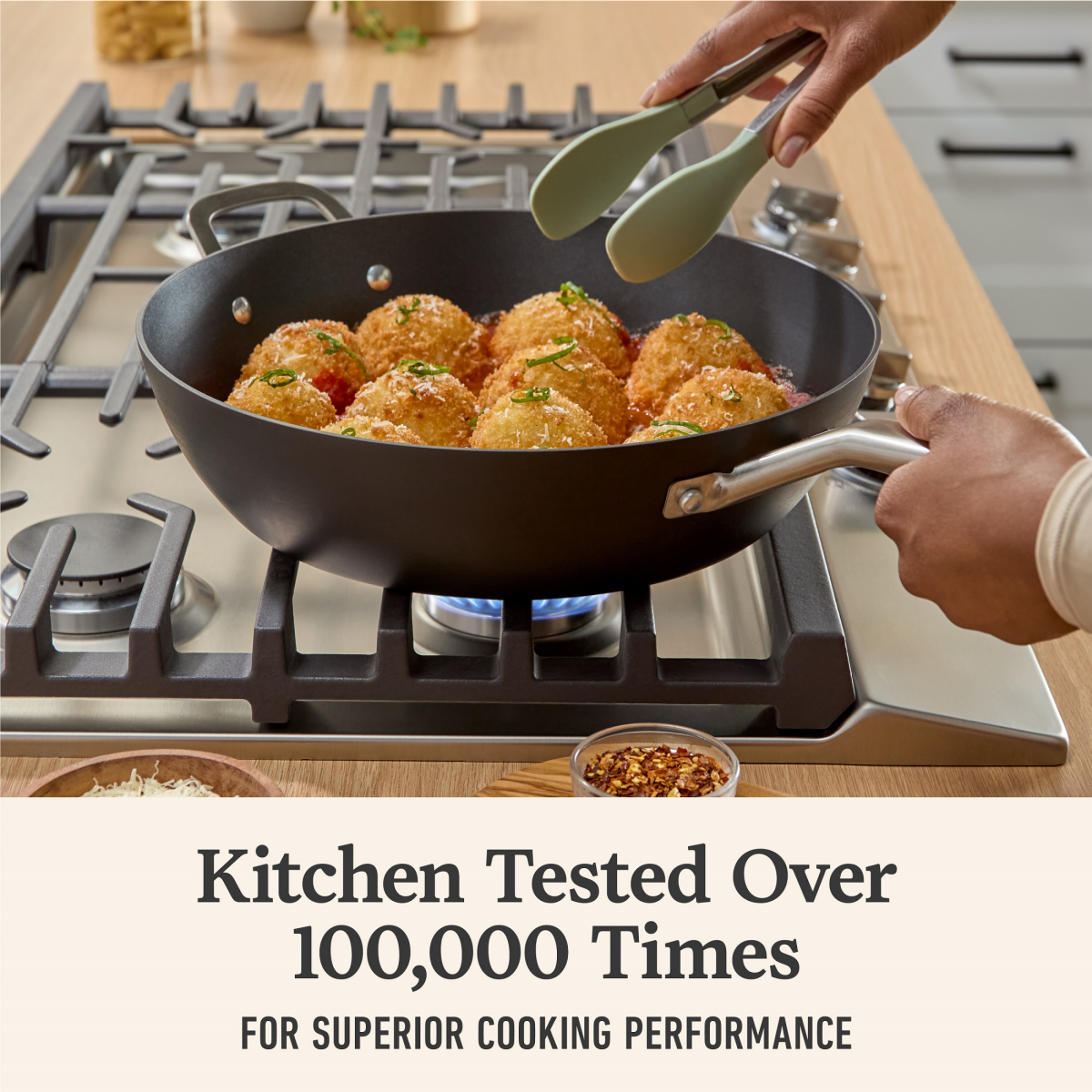 slide 2 of 6, Calphalon 12" Hard Anodized Nonstick Jumbo Fry Pan with Lid, 1 ct