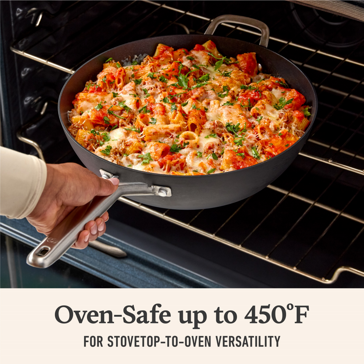 slide 5 of 6, Calphalon 12" Hard Anodized Nonstick Jumbo Fry Pan with Lid, 1 ct