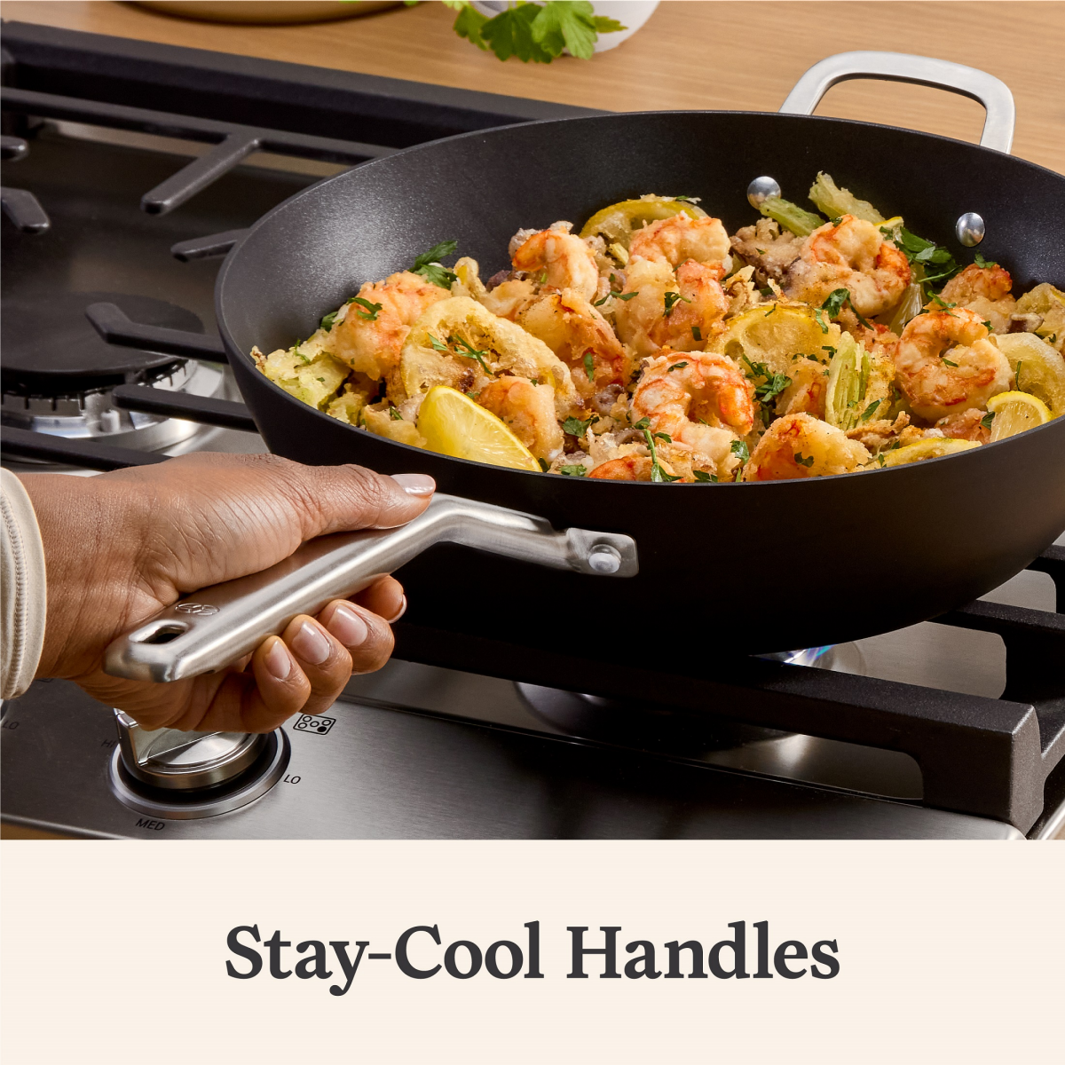 slide 6 of 6, Calphalon 12" Hard Anodized Nonstick Jumbo Fry Pan with Lid, 1 ct