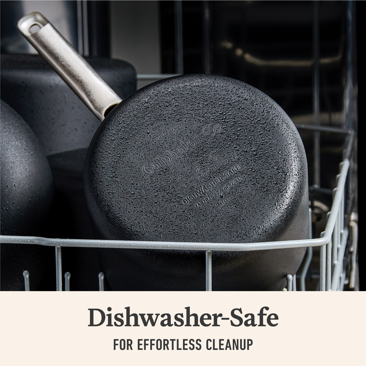 slide 3 of 5, Calphalon 2.5qt Hard Anodized Nonstick Sauce Pan with Lid, 2.5 qt