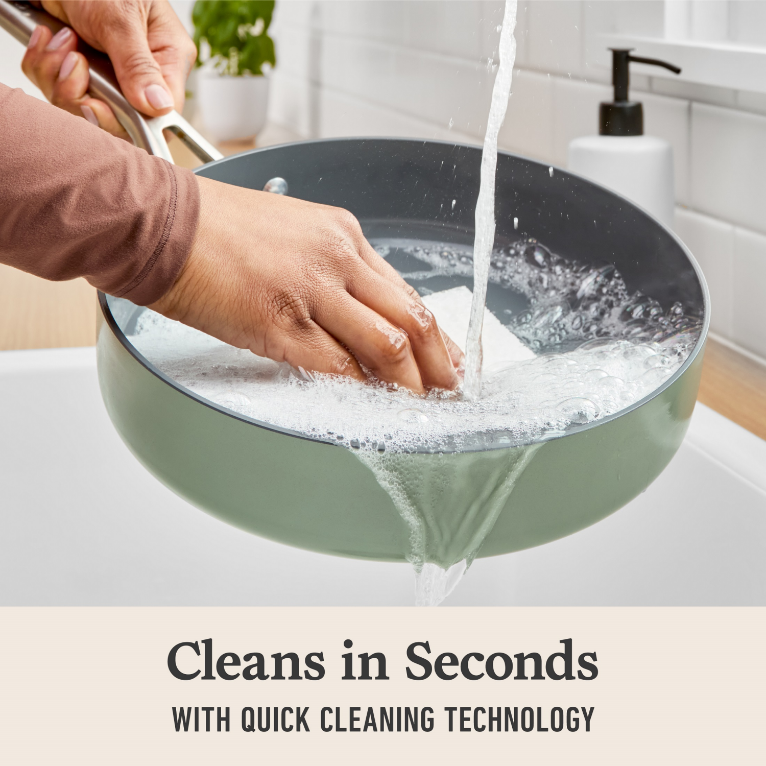 slide 2 of 6, Calphalon Ceramic 3qt Saute + Lid, 3 qt