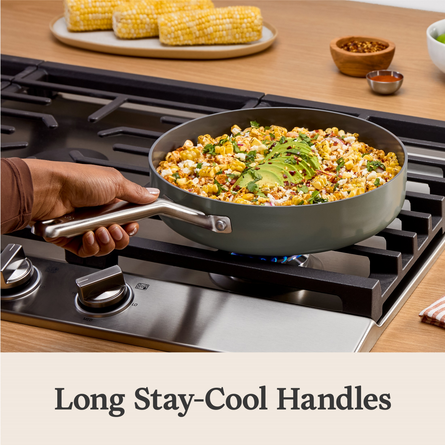 slide 3 of 6, Calphalon Ceramic 3qt Saute + Lid, 3 qt