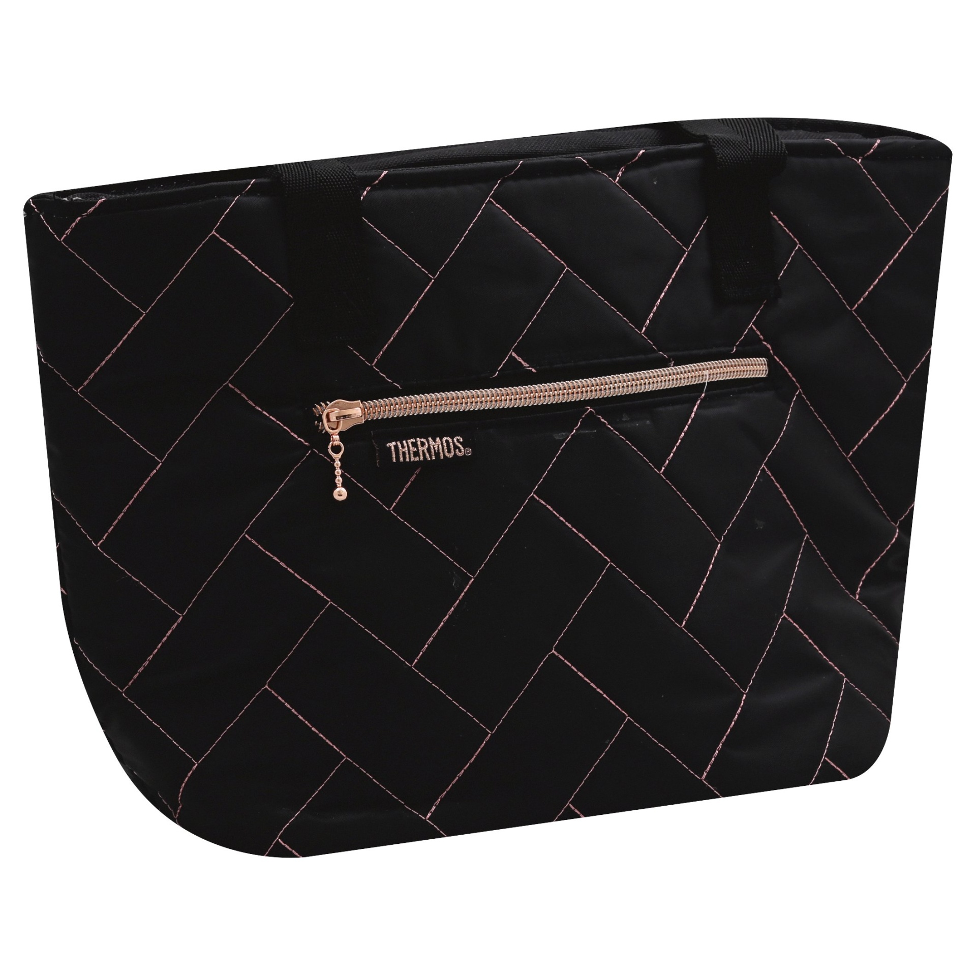 slide 1 of 3, Thermos Raya Tote Black Chevron Quilt, 9 ct