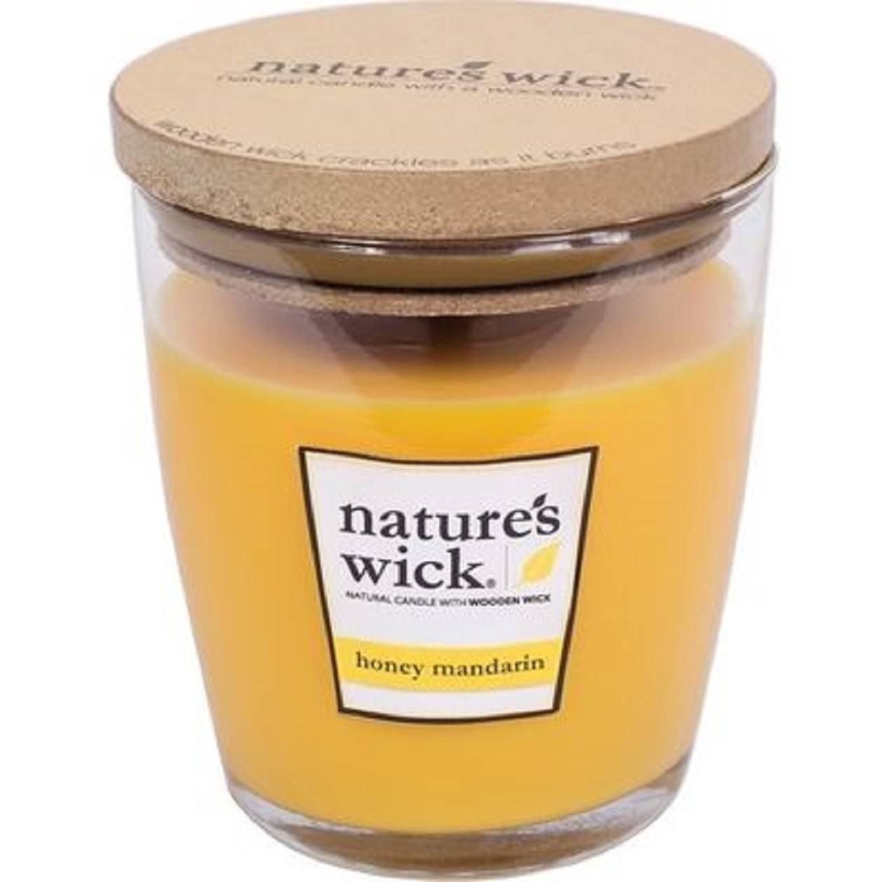 slide 1 of 1, Nature's Wick Glass Container Candle - Honey Mandarin, 10 oz