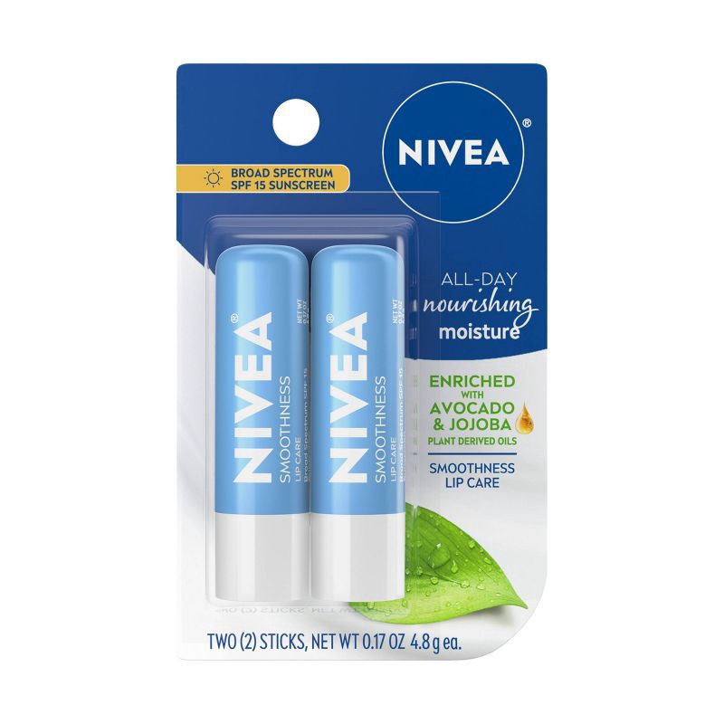 slide 1 of 13, NIVEA Smoothness Lip Balm Dual Pack, 1 ct